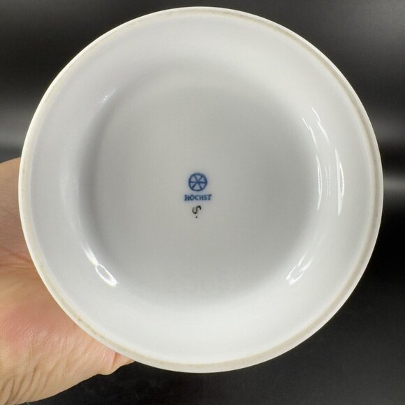 1975 Hochst German Vase Multicolor Flowers with Gold Trim Germany Porcelain Vtg - Picture 6 of 16